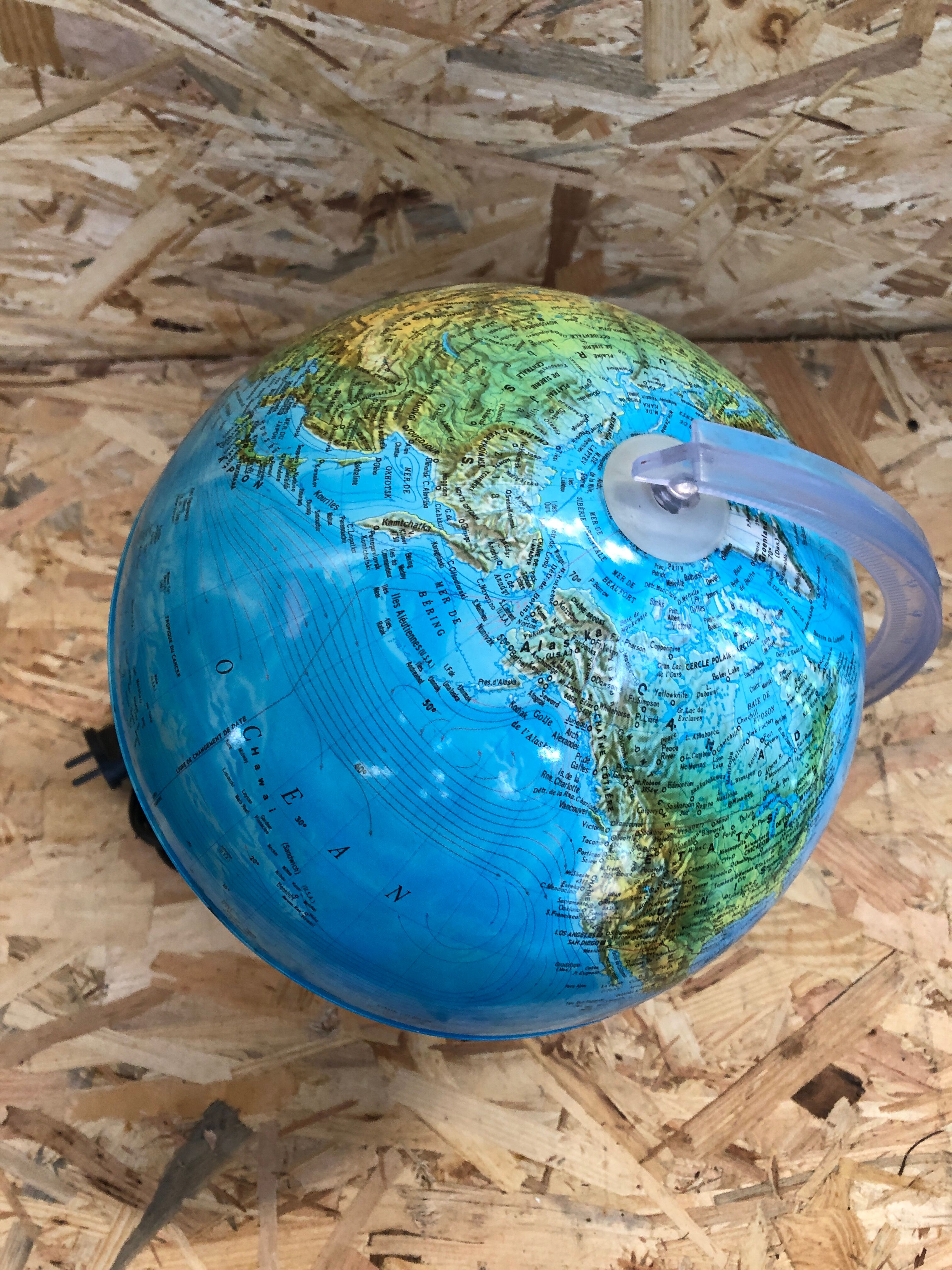 Old globe world map made in vintage Italy