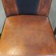 Set of 4 sheepskin design dining room chairs brown with black leather