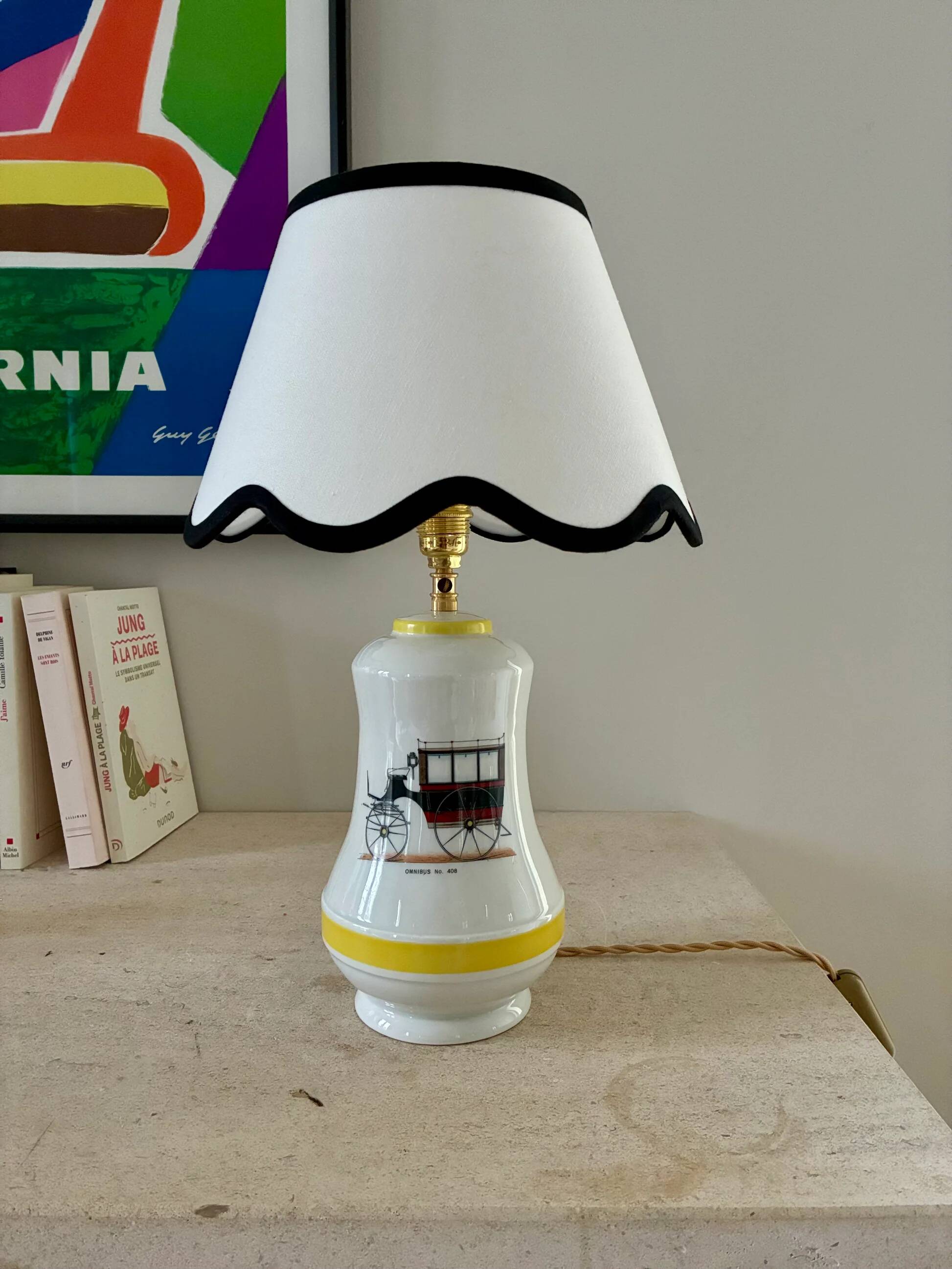 Small "Paris" lamp in porcelain - 1970