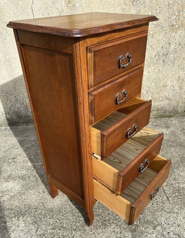 Commode semainier, bois massif, vintage, années 60