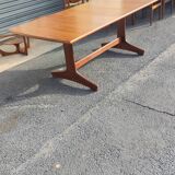 Teak central extension table circa 1960