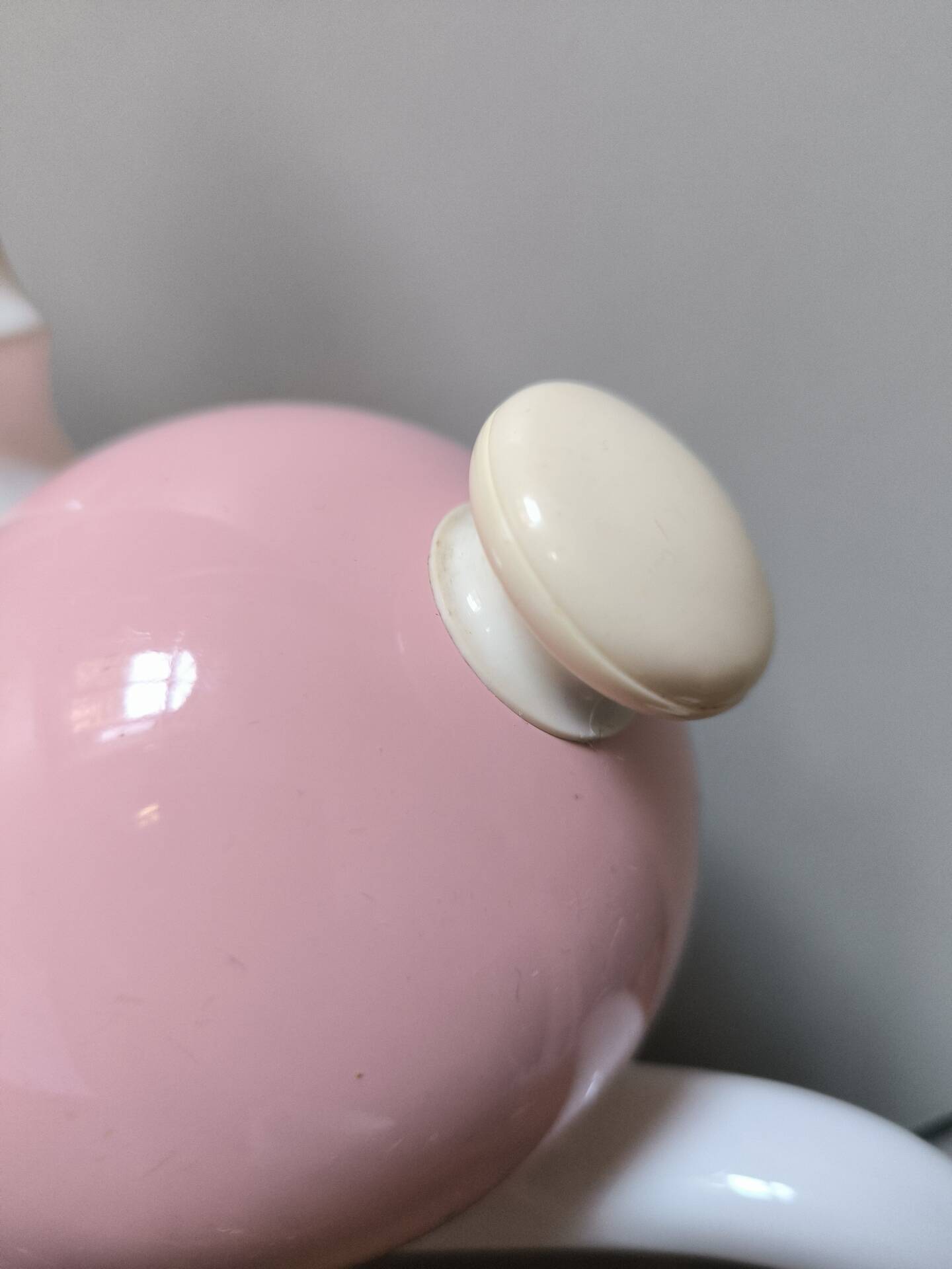 Théière tisanière vintage porcelaine cloche rose guy degrenne salam