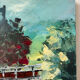 Japanese garden, oil on canvas signed Johner