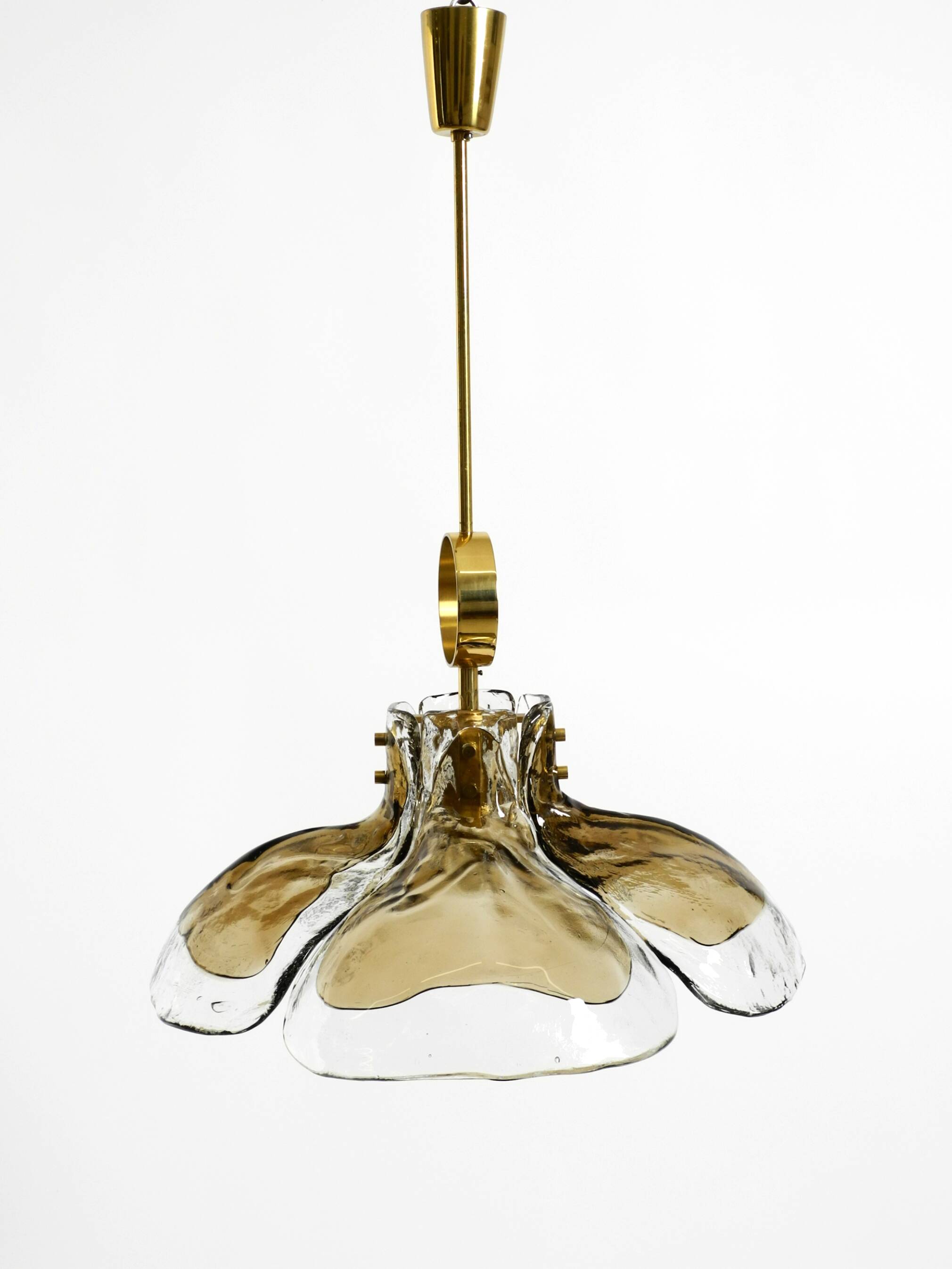 Beautiful 1960s J.T. Kalmar Franken heavy Murano glass floral ceiling lamp