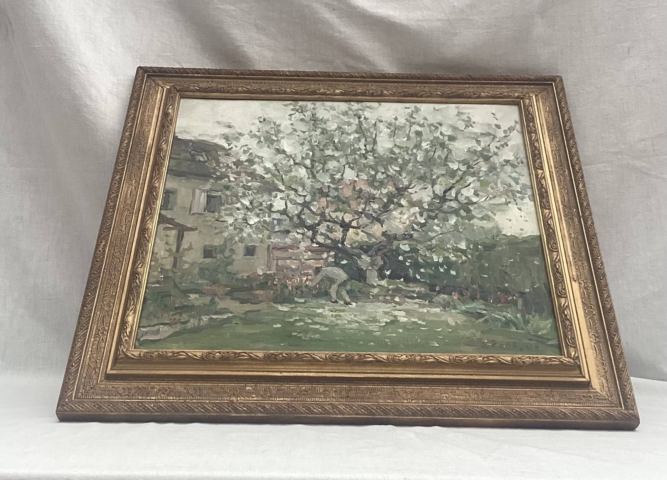 Painting signed Oil on canvas dimension: height -50 cm- width -56 cm-