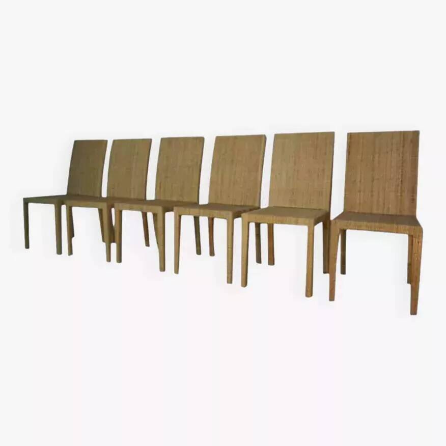 Set of 6 chairs model 1935 by Jean Michel Frank and Adolphe Chanaux for Ecart