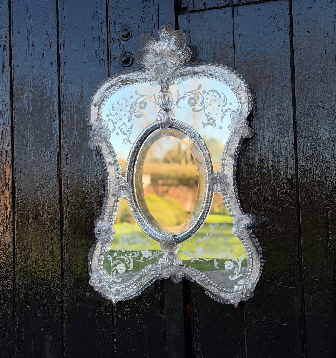 Venetian mirror made of Murano glass, circa 1950.