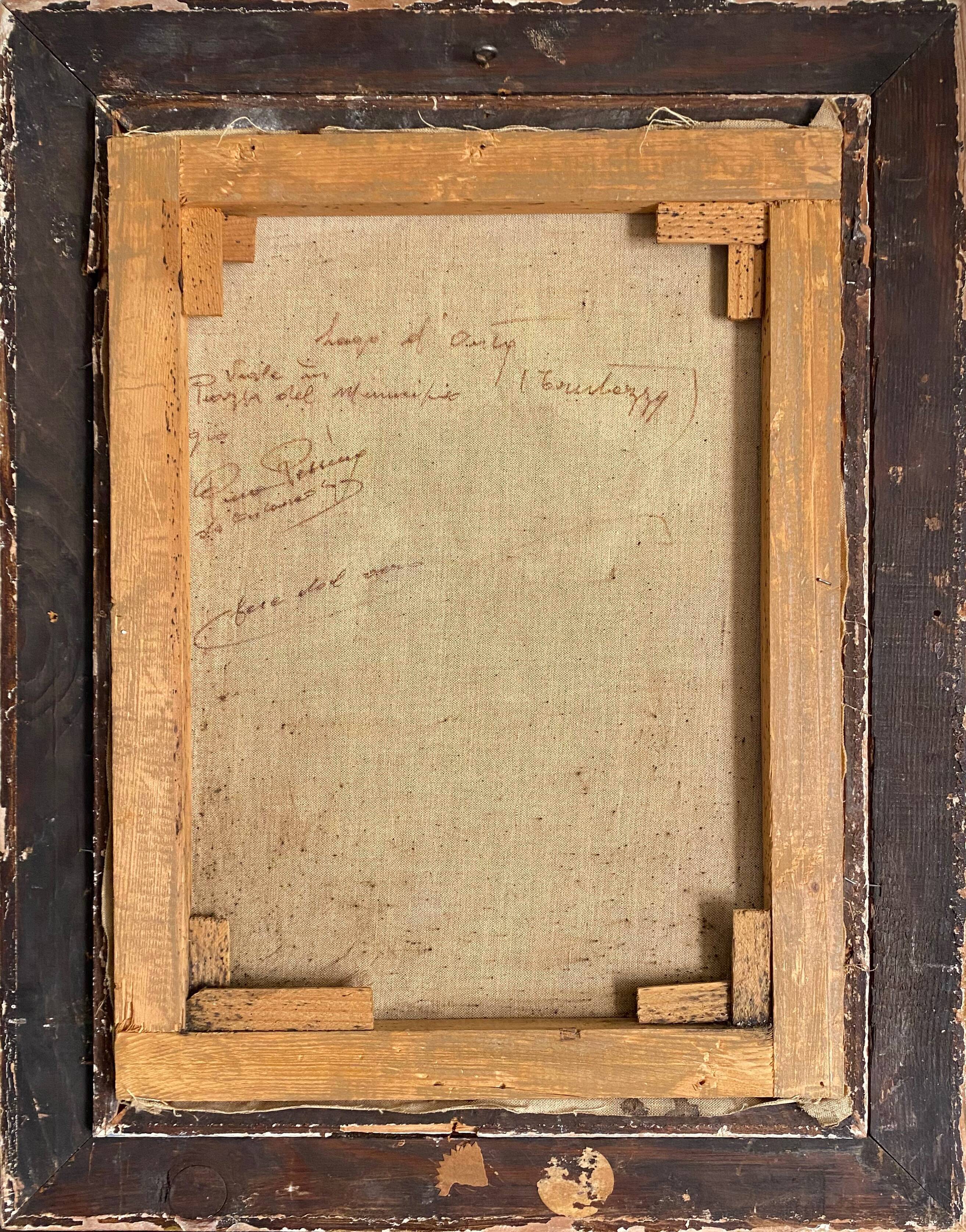 Hst painting "lake orta" cusio italy pino pessina da castanedo (1911 / 1991)