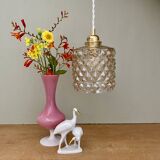 Vintage amber glass globe pendant light