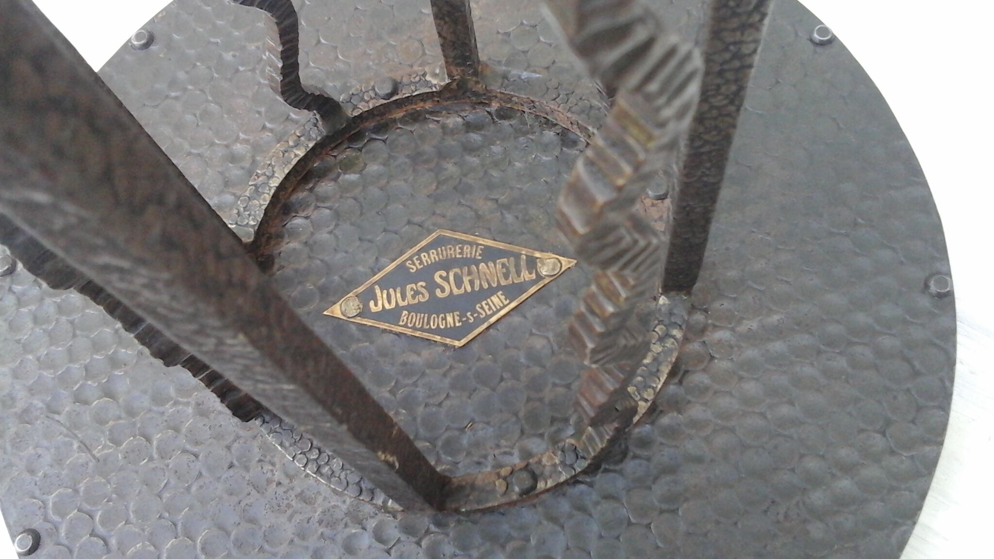 Metal side table vintage wrought iron