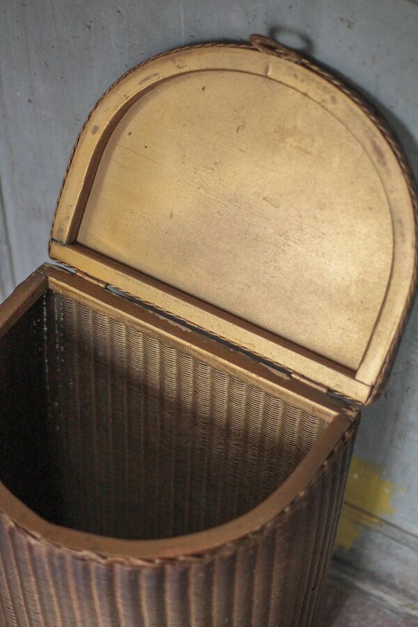 Coffre Lloyd Loom d'Angleterre des années 1930, malle de rangement osier do