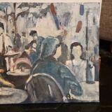 Oil painting with figures