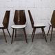 Set of 6 Baumann model 840 G2S chairs in varnished mahogany finish, 1963