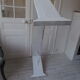 Farm bench, end of bed leg patinated pearl gray, wooden seat