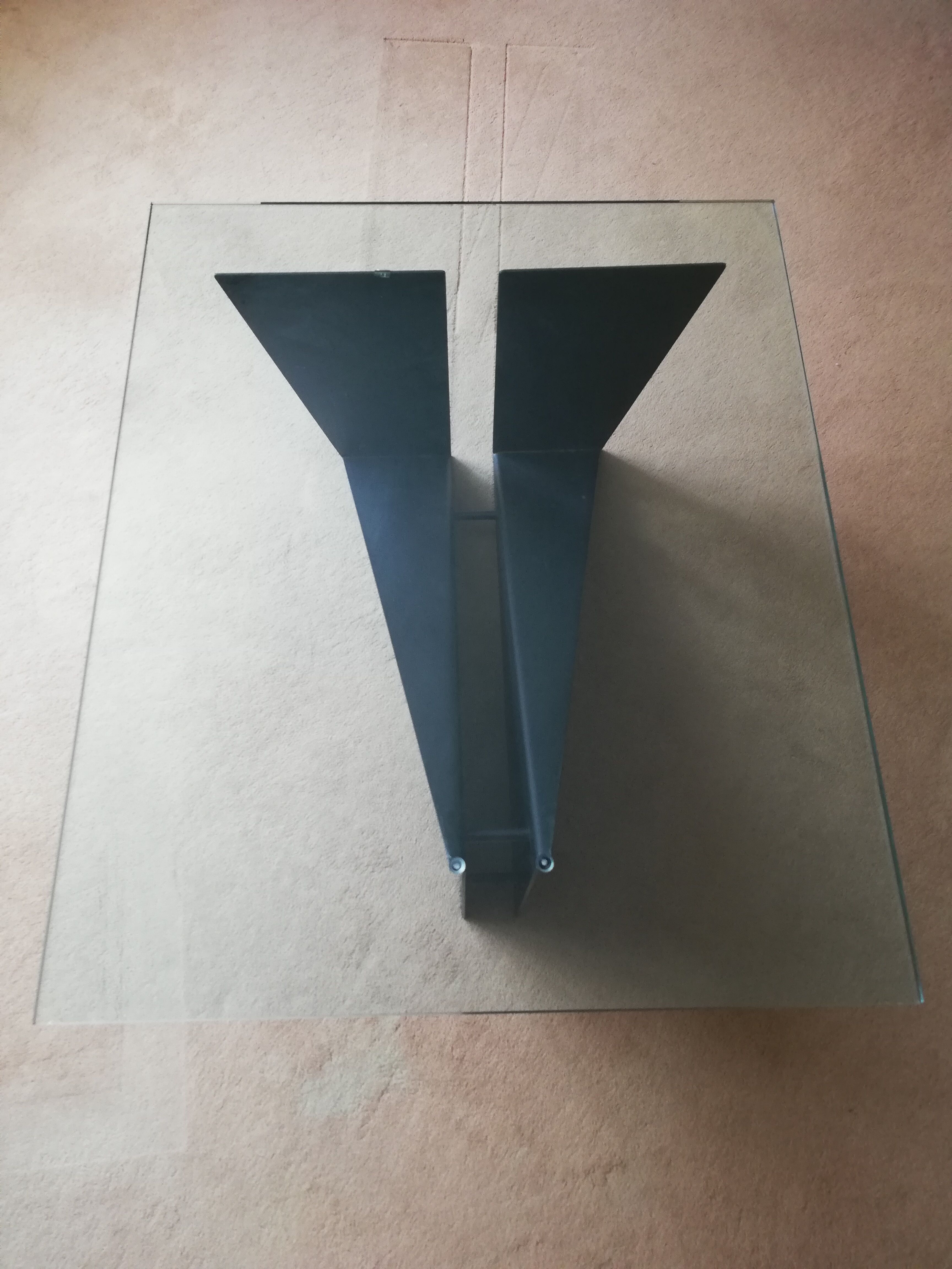 Black metal and glass coffee table
