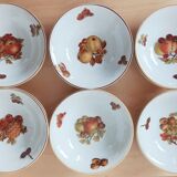 Set of 12 bowls decorated with Creartis Renaix fruit