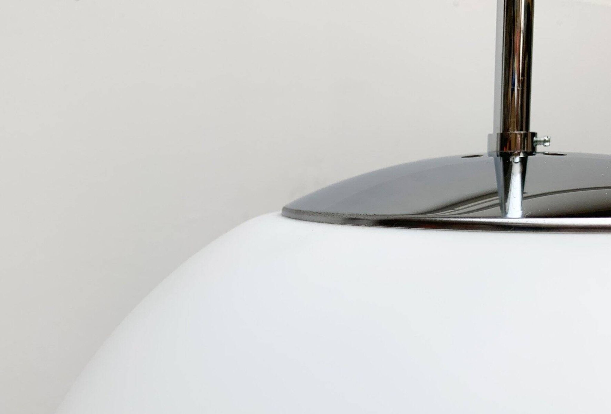 Vintage German space age glass ball pendant lamp by Limburg.