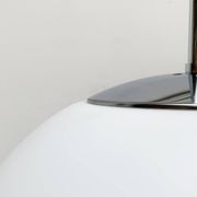 Vintage German space age glass ball pendant lamp by Limburg.