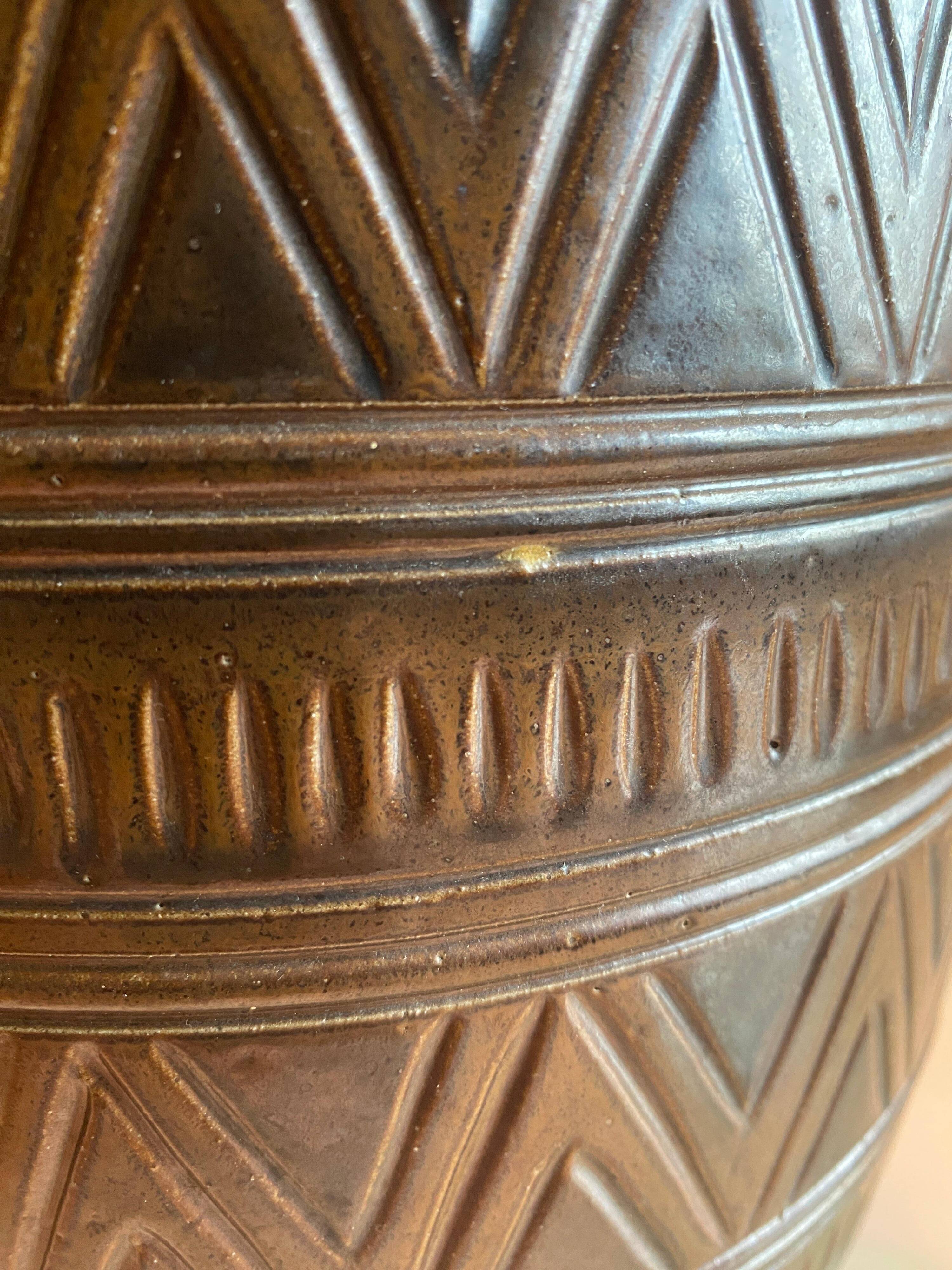 Scandinavian Modern Brown Stoneware Floor Vase by Arthur Andersson, Wallåkra