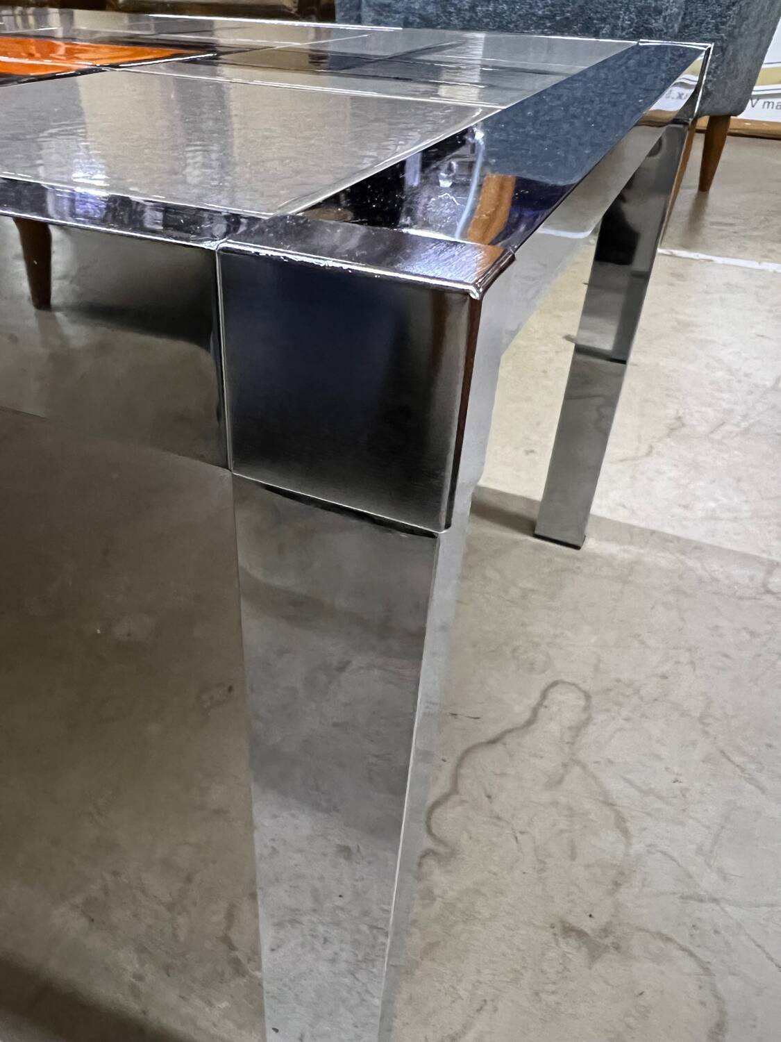 Vintage 70's chrome ceramic coffee table antonio de nisco for juliette belarti