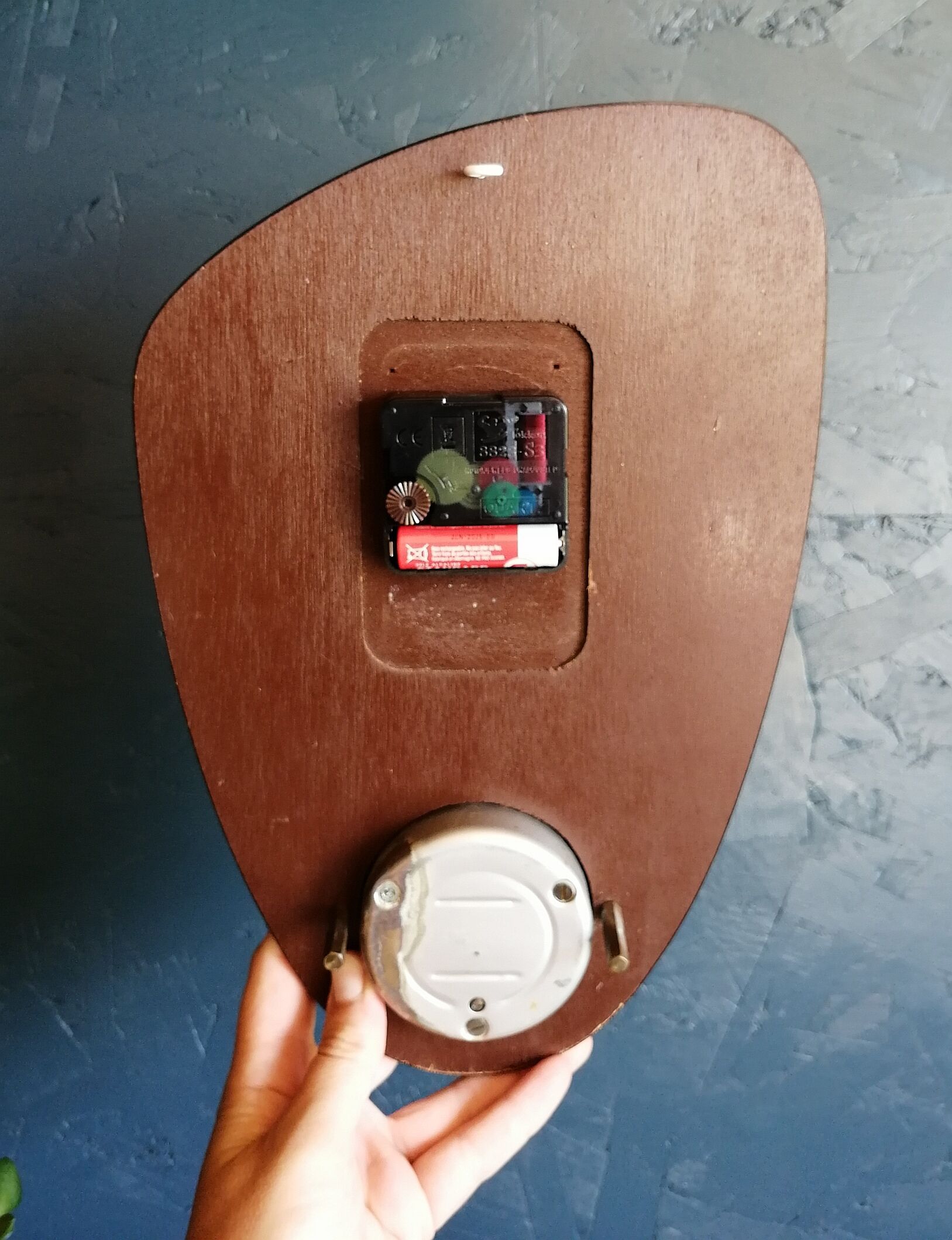 Clock vintage formica wall clock silent barometer "Manufrance"