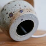 Sandstone lamp, raffia lampshade, 60s