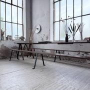 XXL trestle farm table 4m and its benches