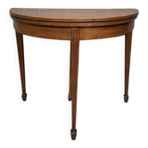 Table de Jeu Demi-Lune en Acajou et Feutre Vert, Louis XVI