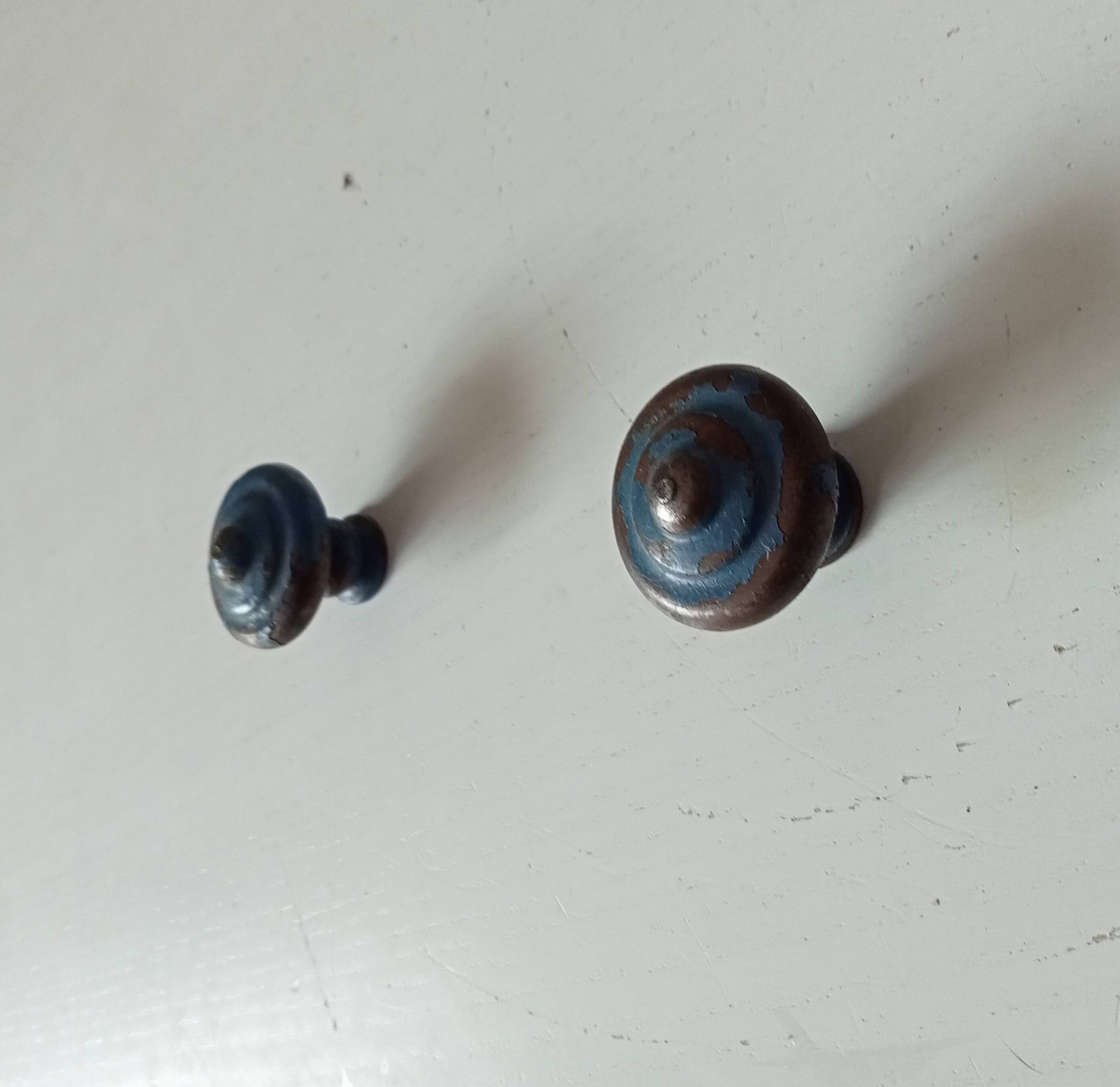 Pair of antique cast iron furniture handles