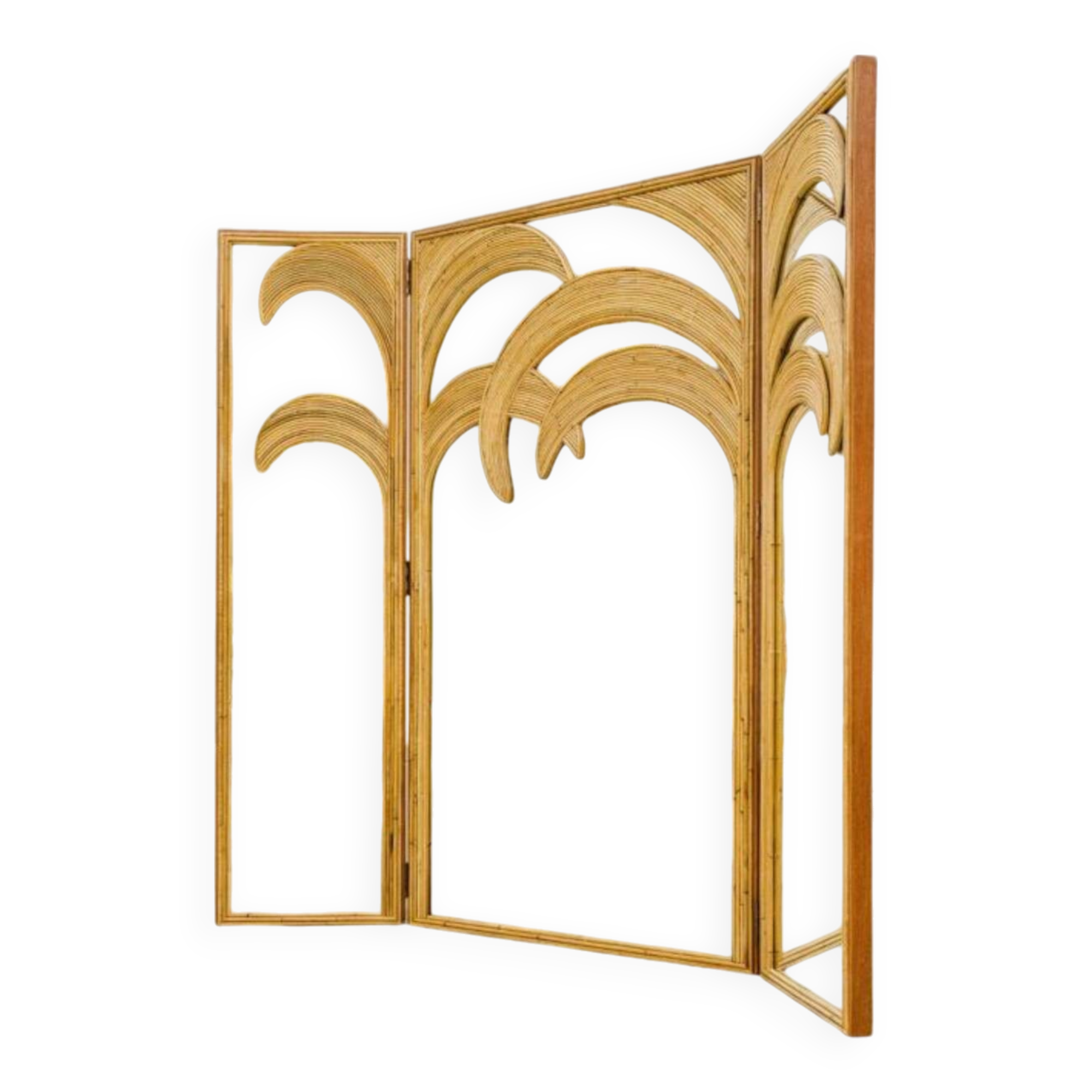 Mirror and rattan screen