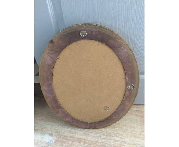 Miroir ancien ovale doré 50x40cm