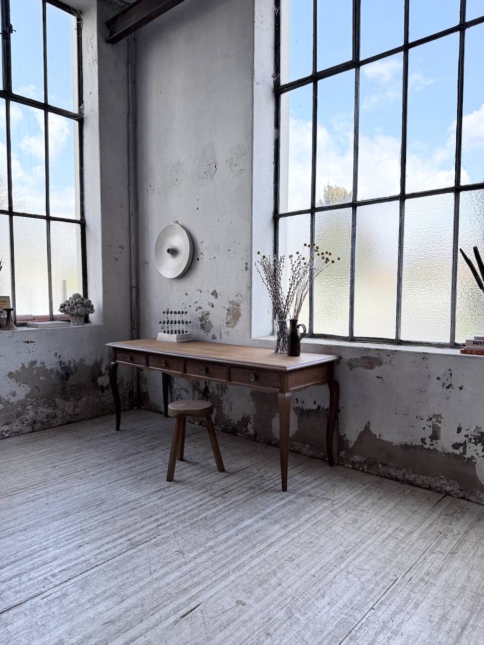 Console bureau en chêne 1960