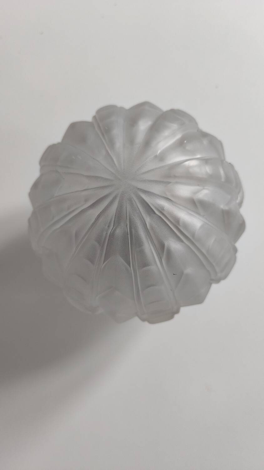 Art Deco ceiling light in frosted glass and bronze 1920
