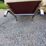 Armchairs and sofa of the 60s/70s in moleskine and chrome base on springs