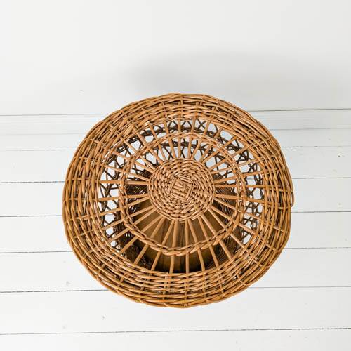 Panier Vintage Panier en osier Panier à linge Couvercle Panier de rangement