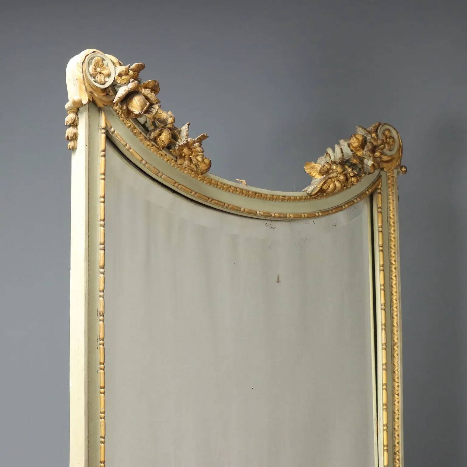 Antique neoclassical mirror in lacquered wood, 19th century