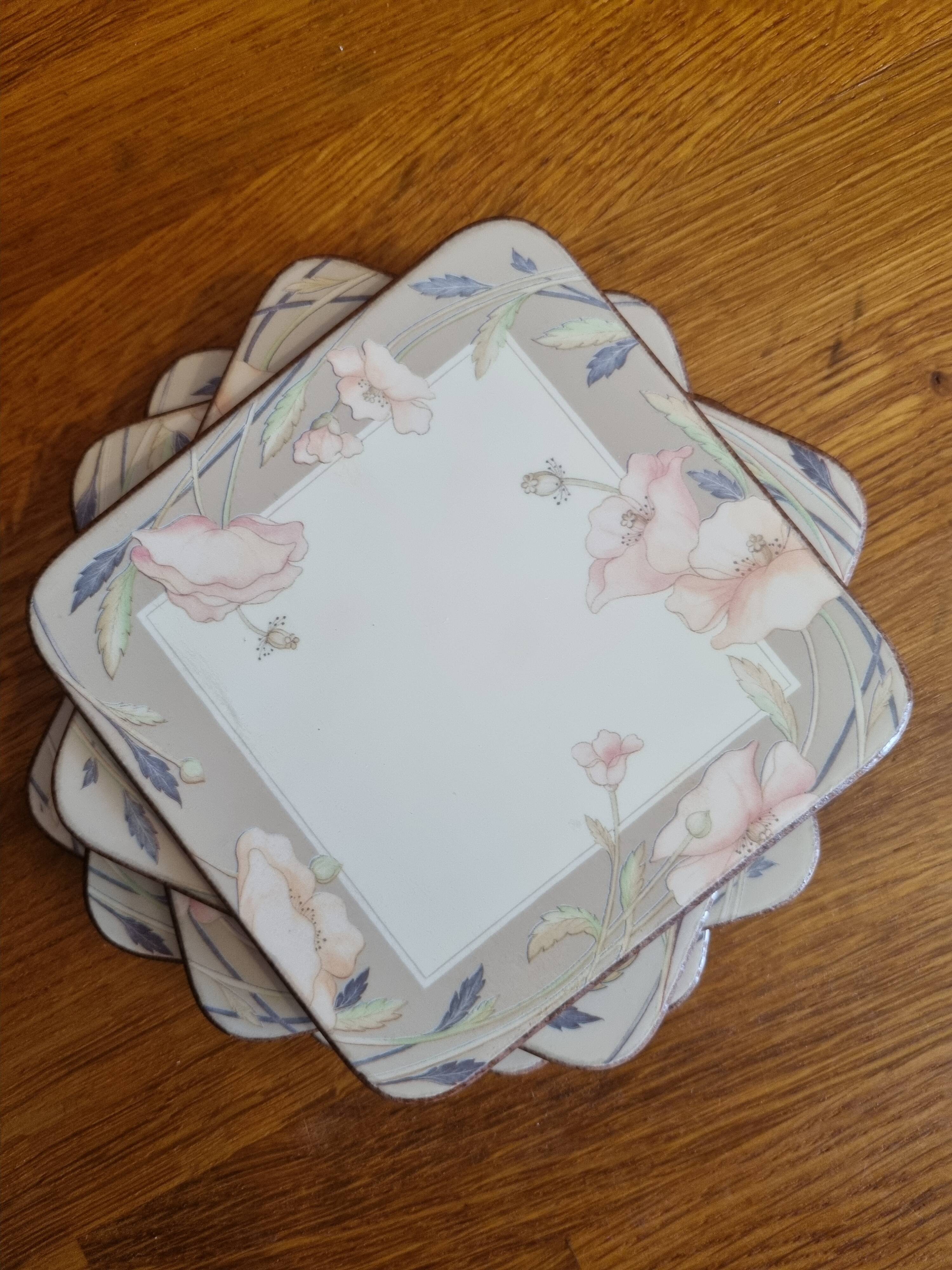 6 vintage pimpernel new taupe coasters