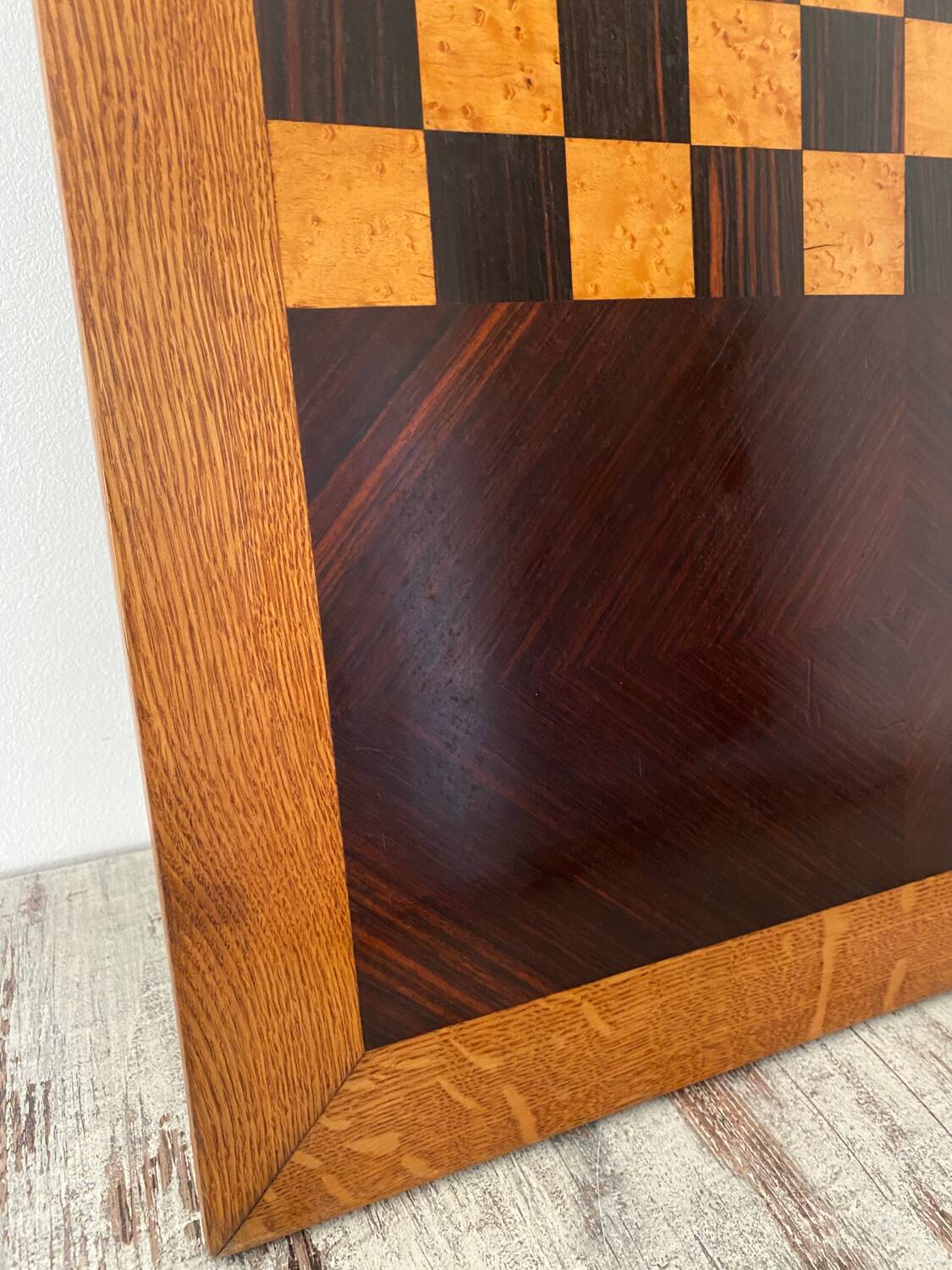 Large Vintage Wooden Checkers Game Board