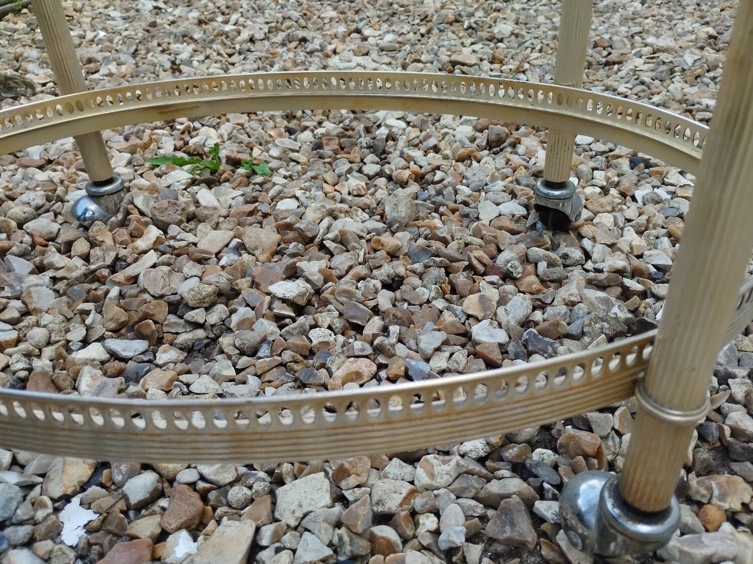 Old vintage rolling serving table