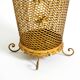 Large Mid-Century Regency umbrella stand made of gilded metal, Italy 1960s