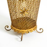 Large Mid-Century Regency umbrella stand made of gilded metal, Italy 1960s