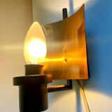 Applique murale Art Déco scandinave en métal/cuivre vintage