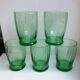 Set of 5 green art deco water glasses 30s-40s
