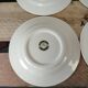 Set of 6 Gien Évasion flat plates with vintage floral foliage design.