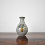 Craquele glaze porcelain Vase, gold and green on grey, Lyngby Porcelain, 1930s