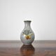 Vase en porcelaine à glaçure craquelée, or et vert sur gris, porcelaine de Lyngby, années 1930