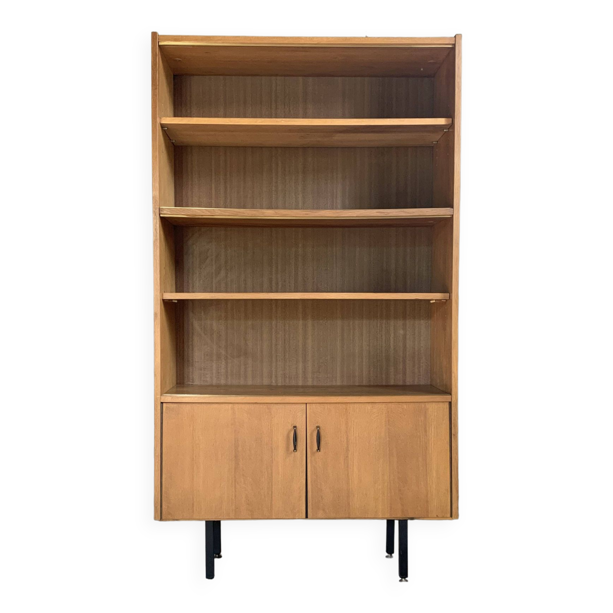 Vintage modernist oak display bookcase