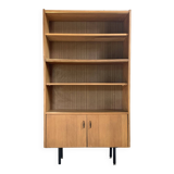 Vintage modernist oak display bookcase