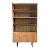 Bibliothèque vitrine vintage moderniste en chêne