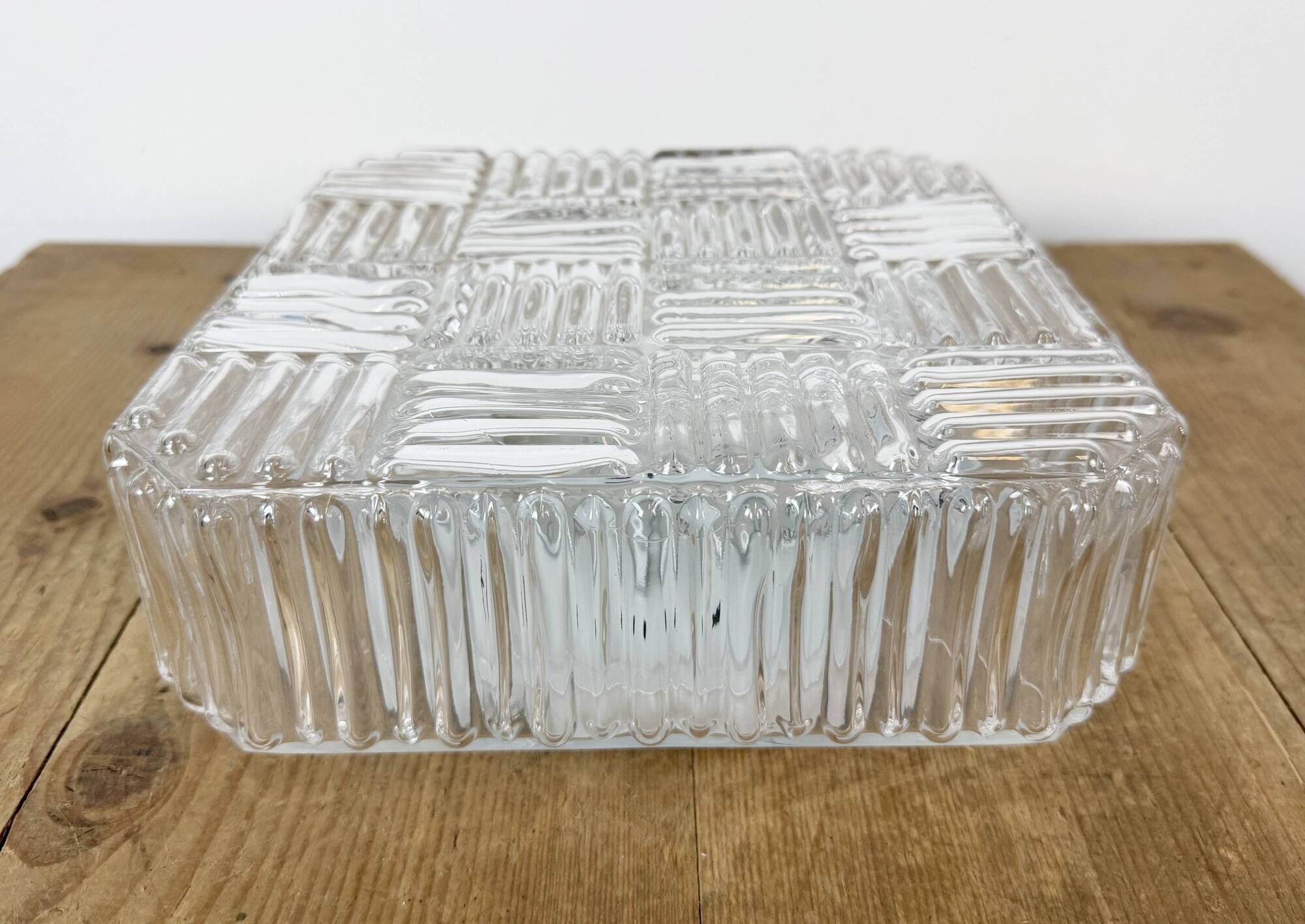 Vintage Glass Wall or Ceiling Light, 1970s